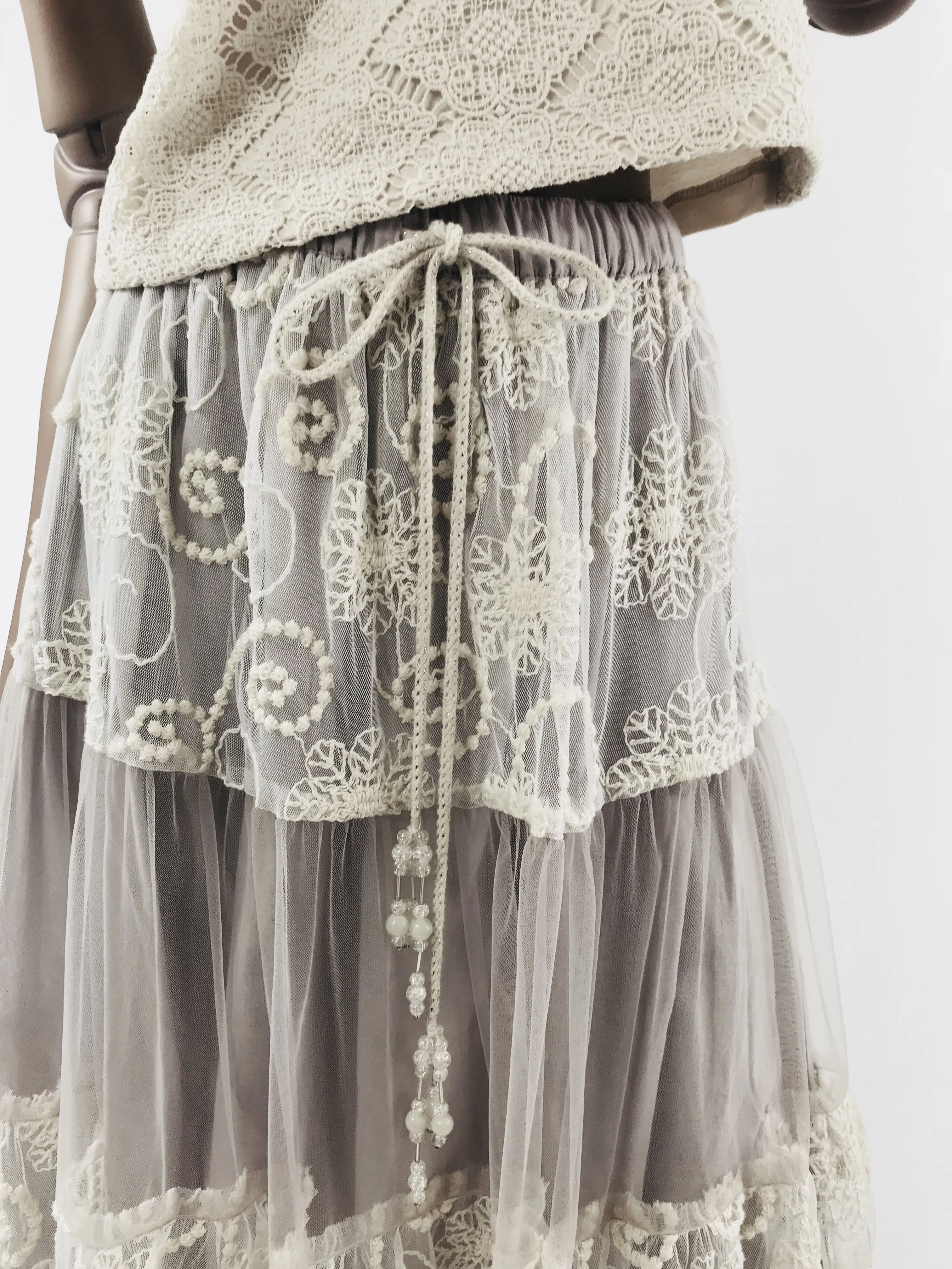 [ OUTLET!] DOLLY by Le Petit Tom ® BOHO maxi skirt mauve