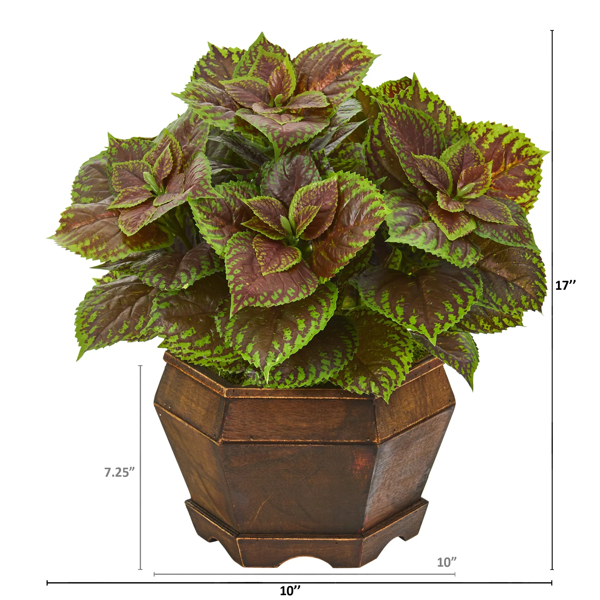 17" Coleus Artificial Plant in Decorative Planter (Real Touch)