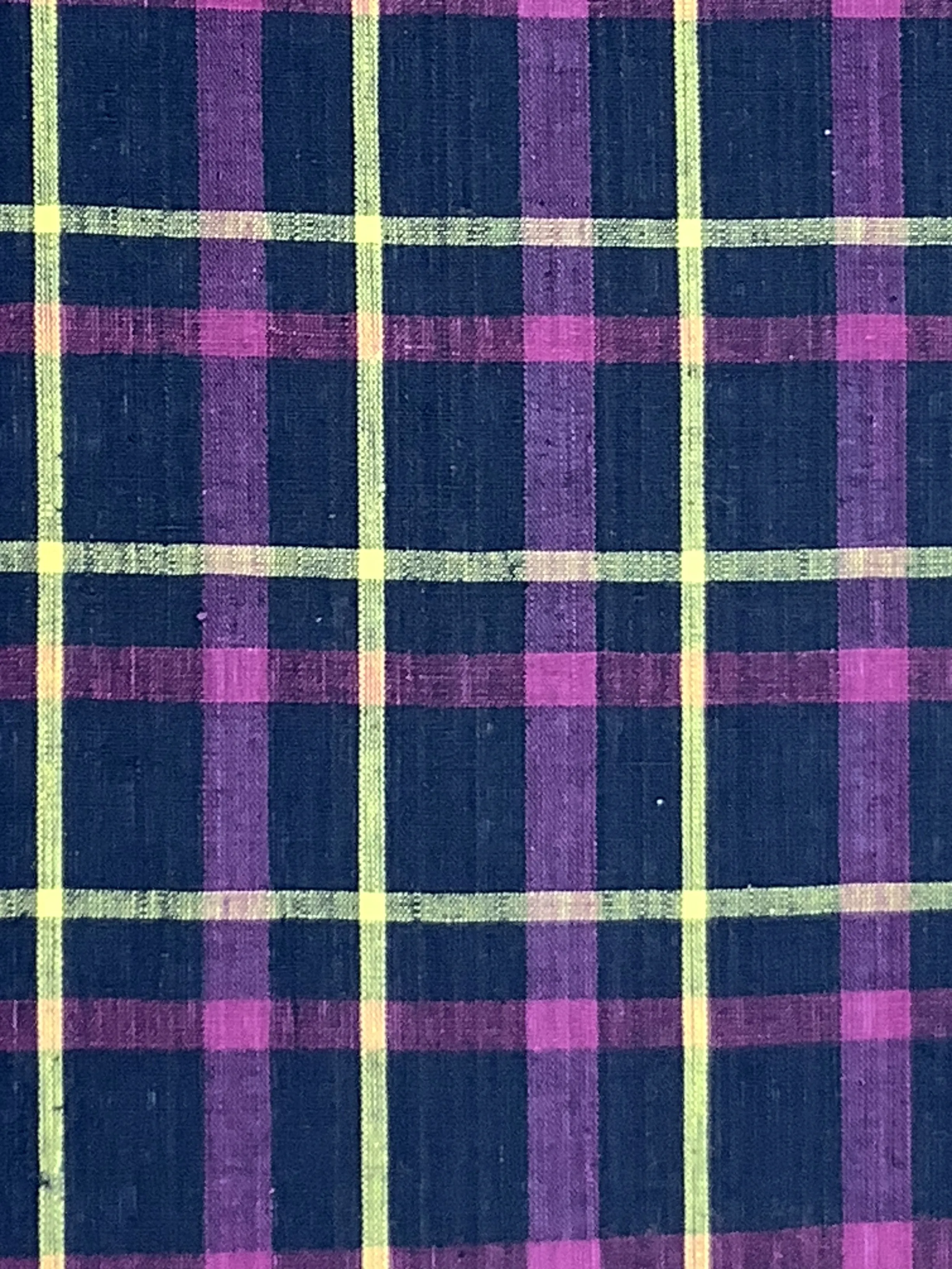 7508:1960s Japanese Deadstock Cotton Yukata Plaid fabric 50in.Pc