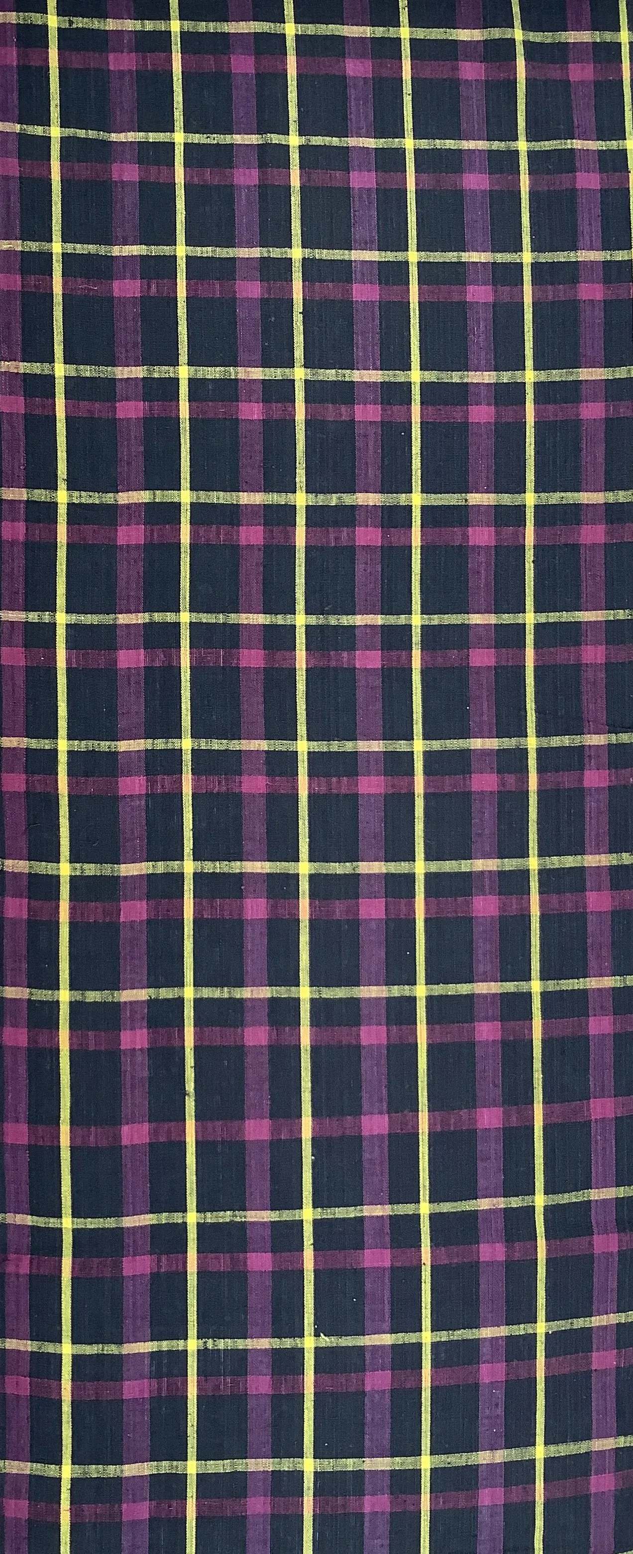 7508:1960s Japanese Deadstock Cotton Yukata Plaid fabric 50in.Pc