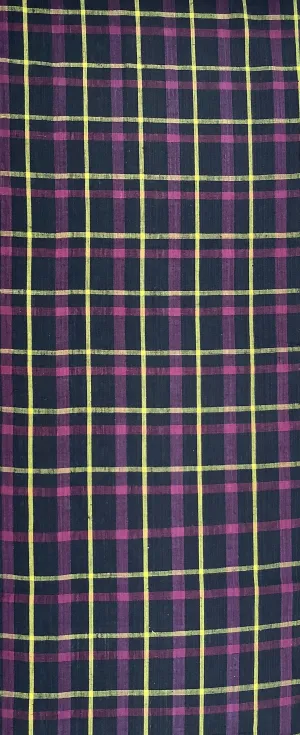 7508:1960s Japanese Deadstock Cotton Yukata Plaid fabric 50in.Pc