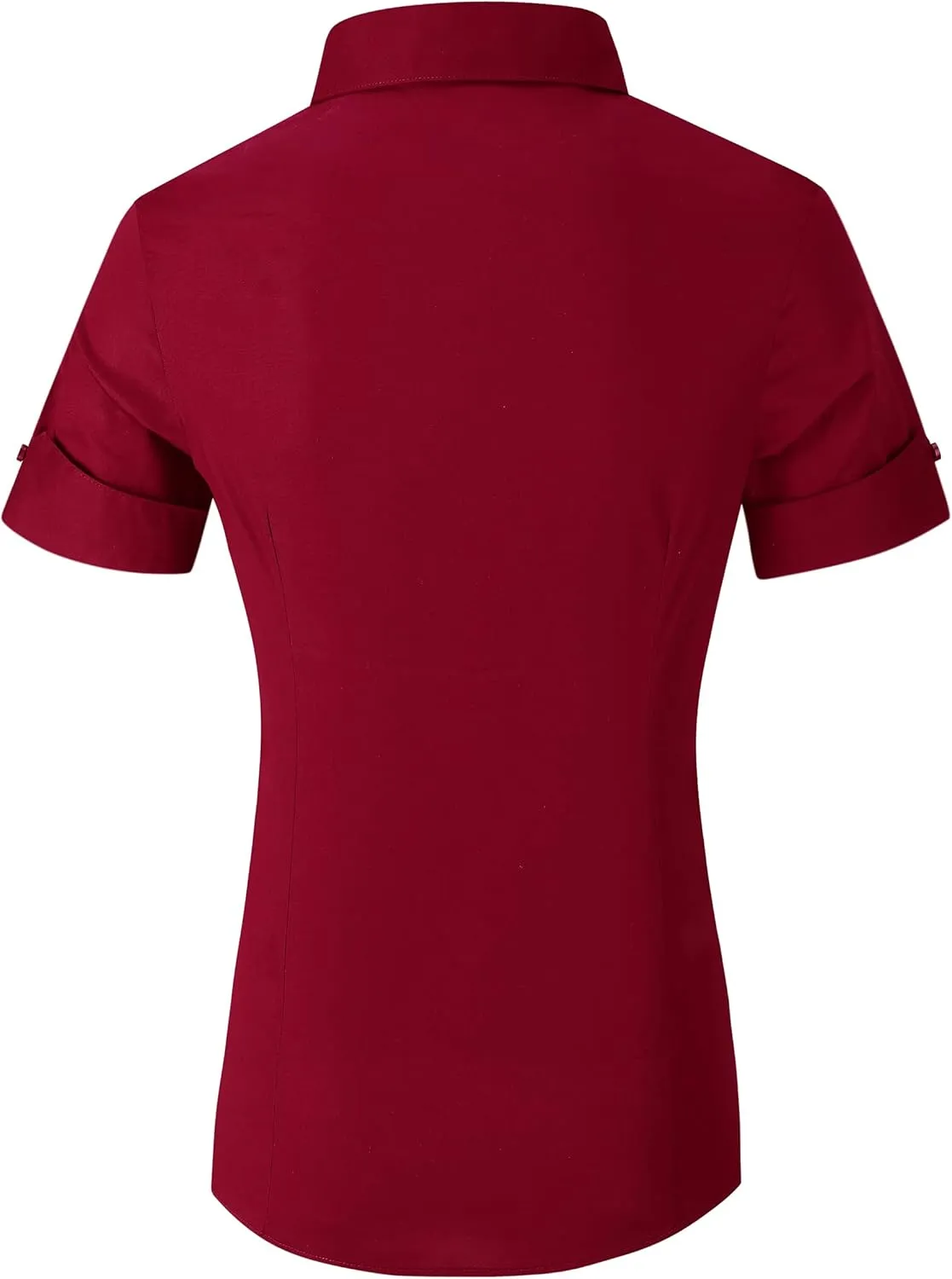 Alex Vando Womens Dress Shirts Wrinkle Free Solid Color Stretch Work Shirt