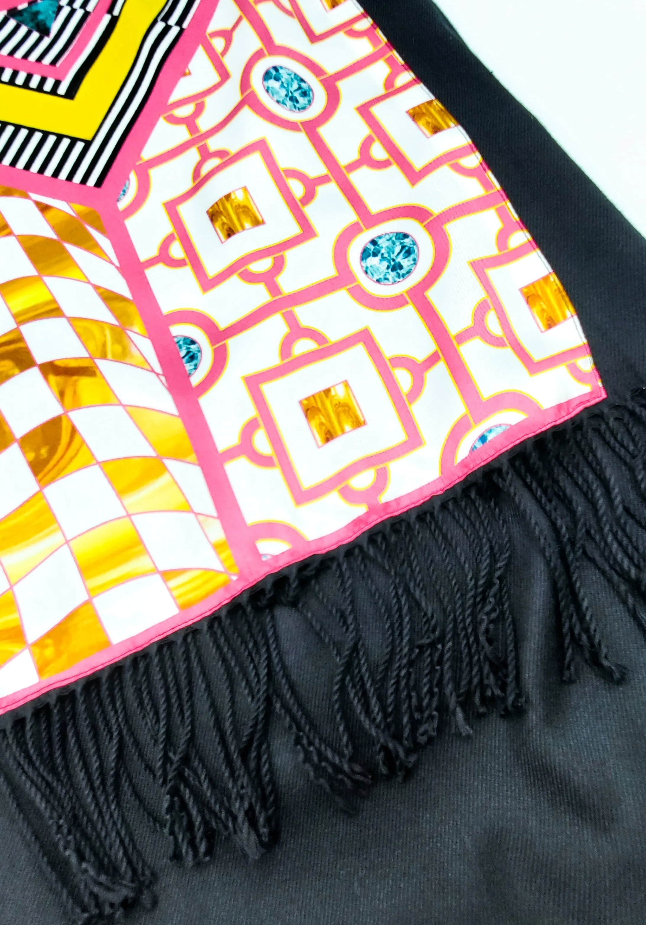 Ananas Yellow Long Cashmere Backed Stole