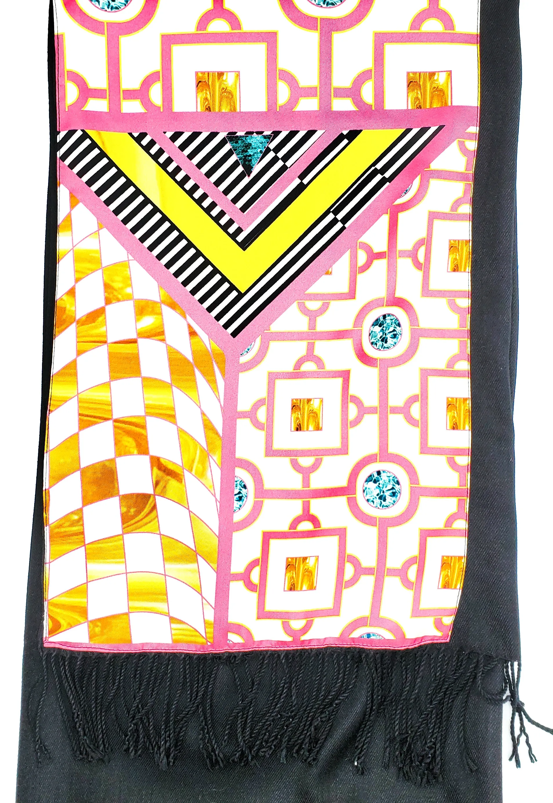 Ananas Yellow Long Cashmere Backed Stole
