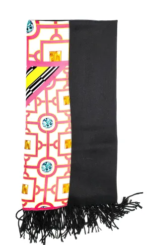 Ananas Yellow Long Cashmere Backed Stole
