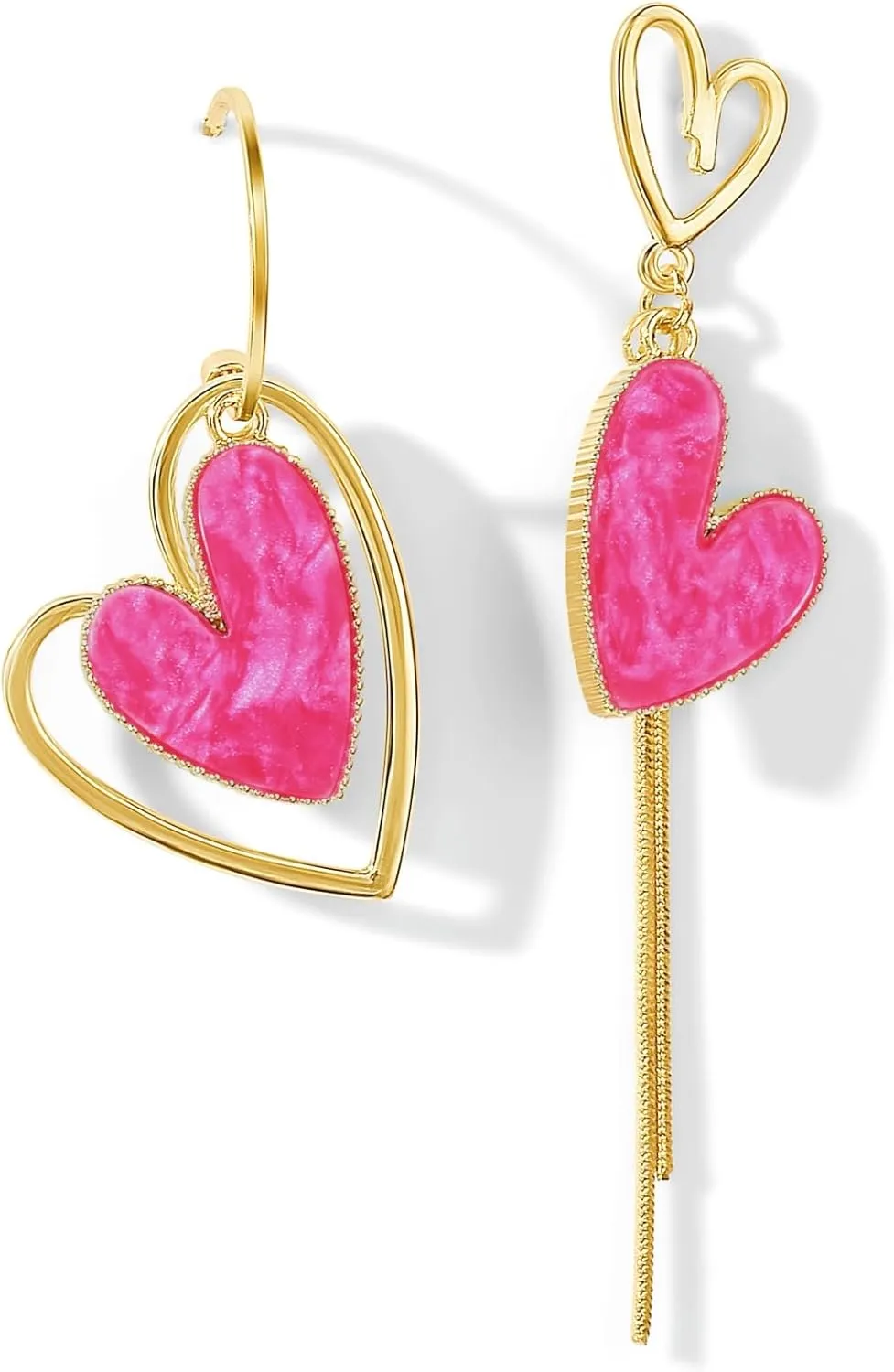 Asymmetrical Heart Earrings Heart Drop Earrings Heart Dangle Earrings For Women Birthday