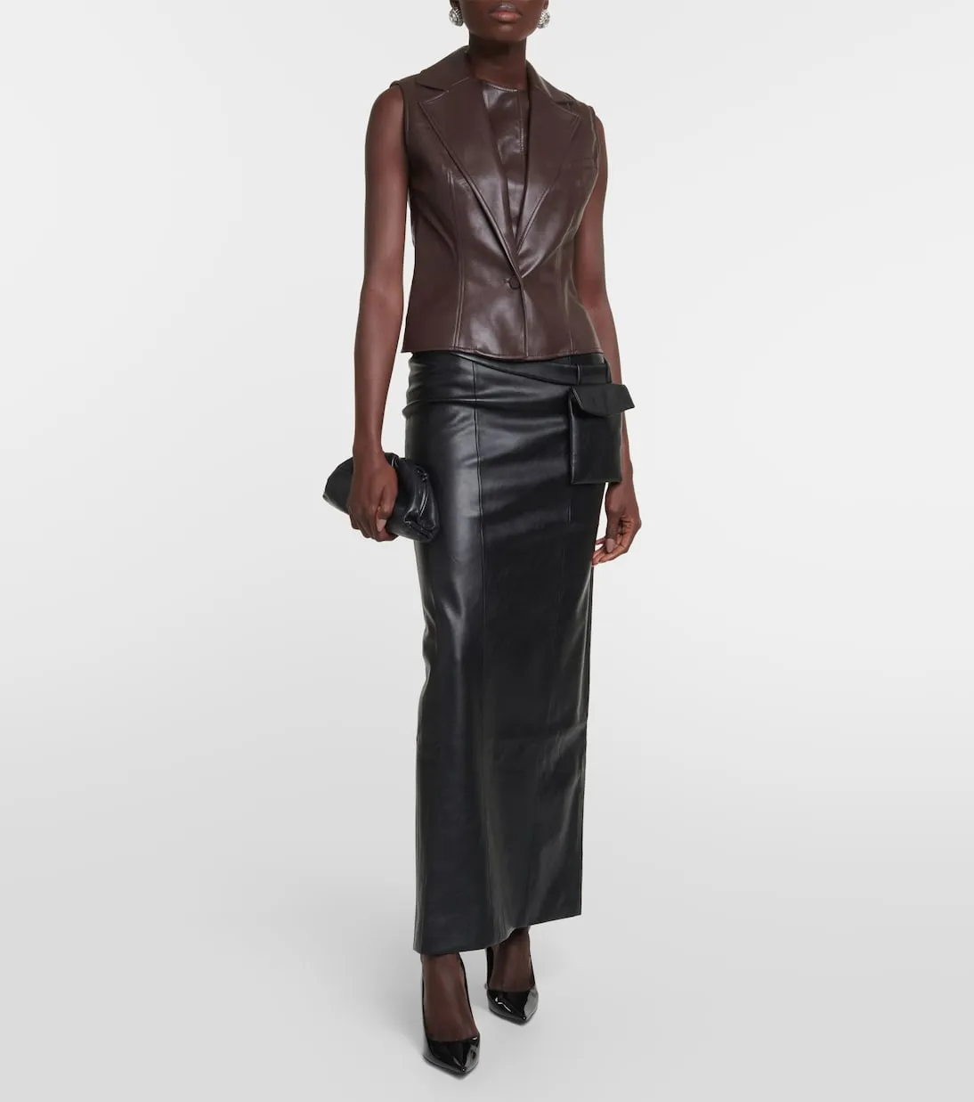 Atyri midi skirt with Aya Muse coating, black