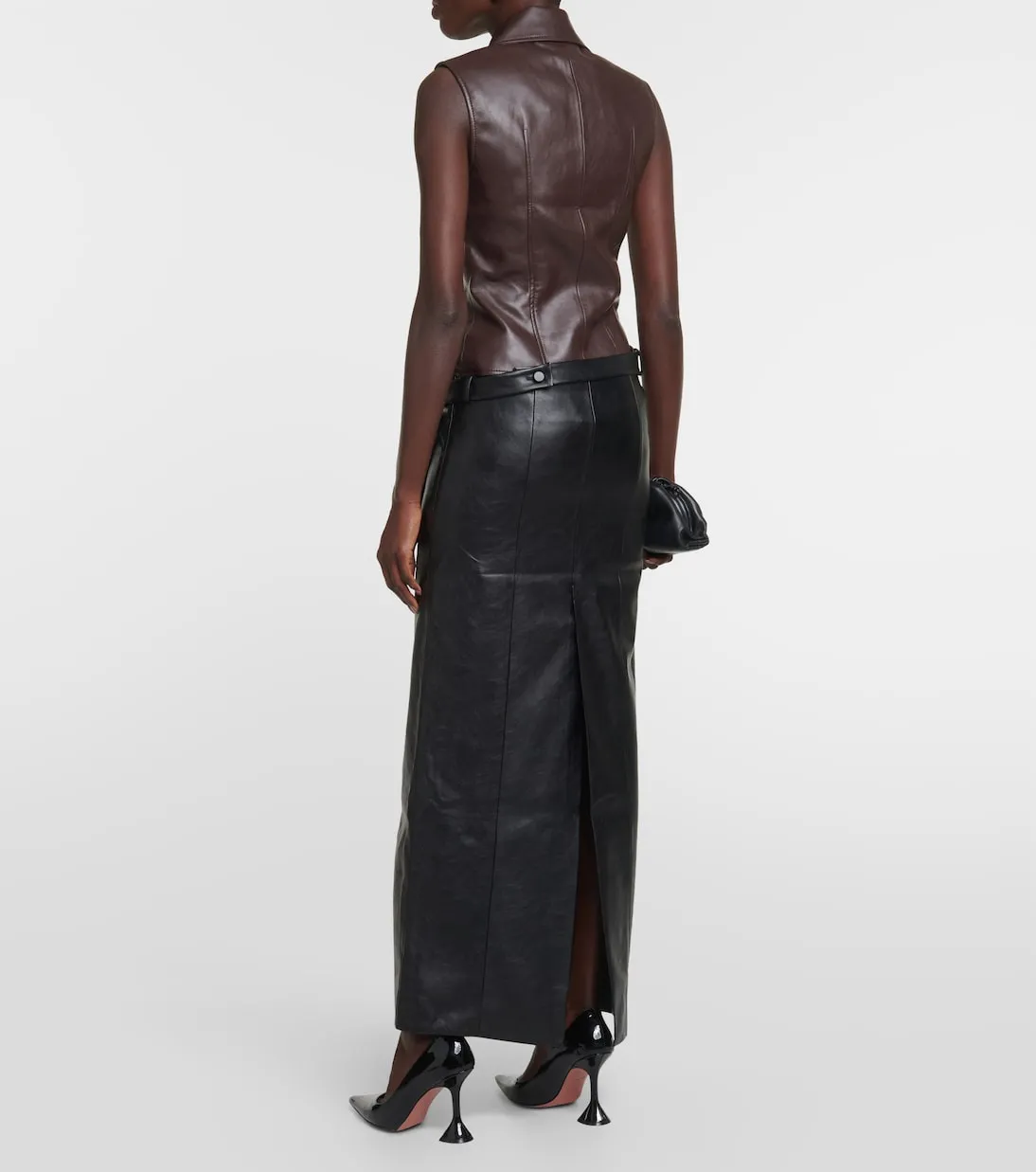 Atyri midi skirt with Aya Muse coating, black