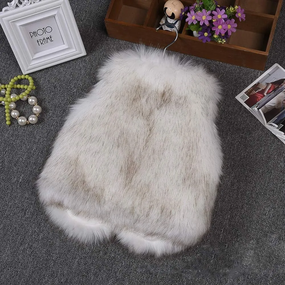 benetia Girls Boys Faux Fur Vest Coat