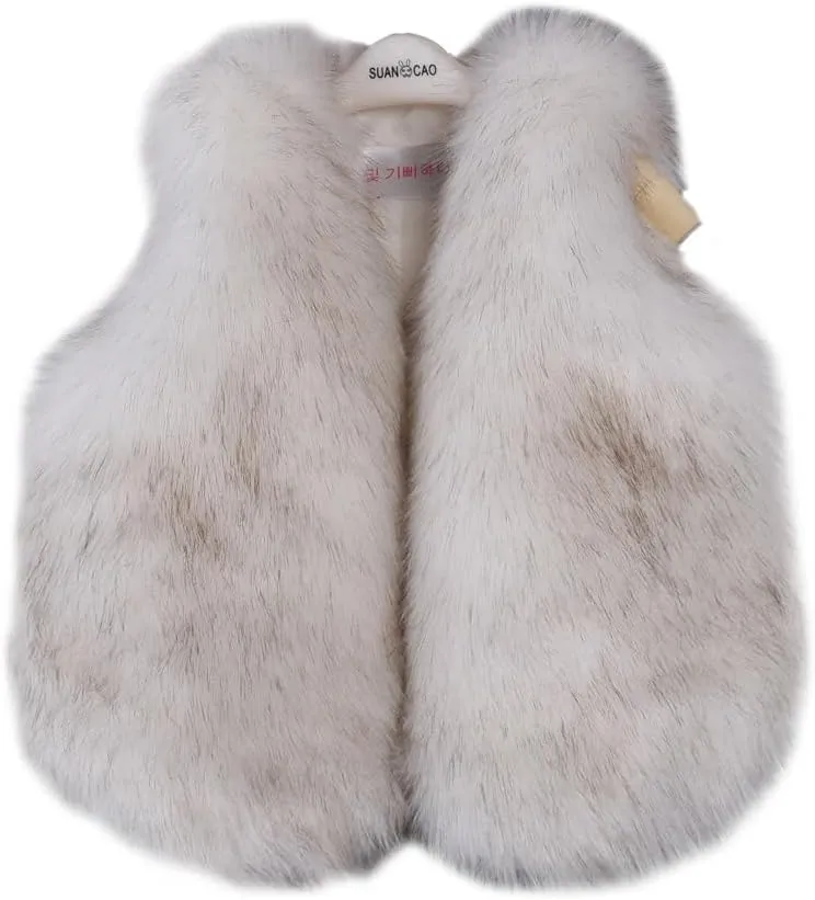 benetia Girls Boys Faux Fur Vest Coat
