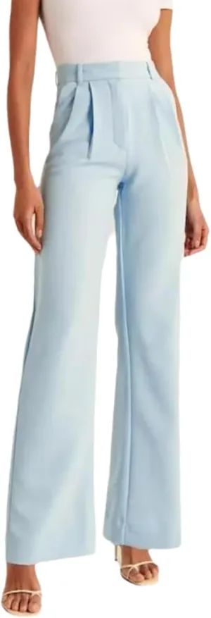 Black Wide-Leg Tailored Pants,Business Casual Pants for Women,High Elastic High Waisted Work Trousers