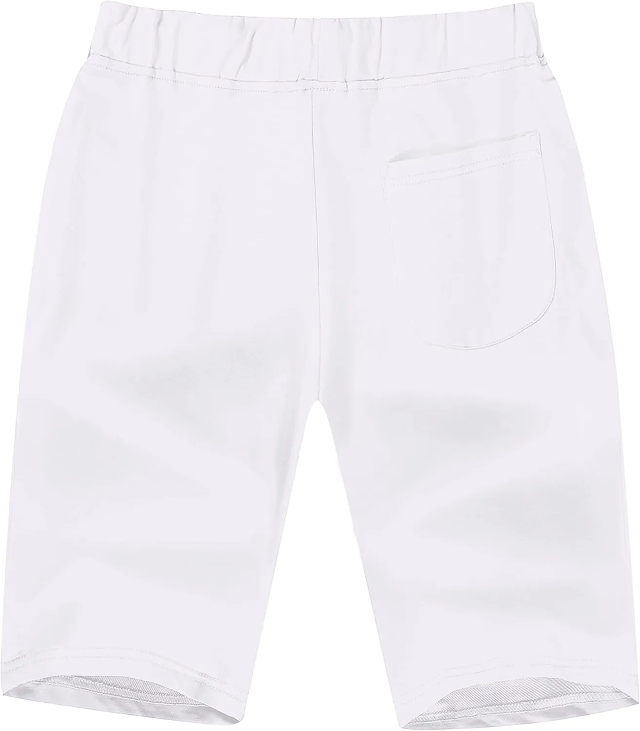 Boisouey Mens Casual Shorts Cotton Drawstring Elastic Waist with Zipper Pockets