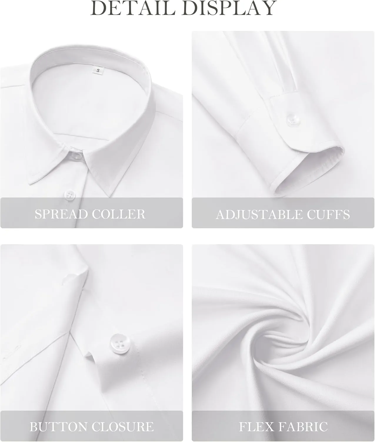 Button Down Shirts for Women Business Casual Blouses Long Sleeve Fit Dress Shirt Collar Wrinkle Free Work Tops
