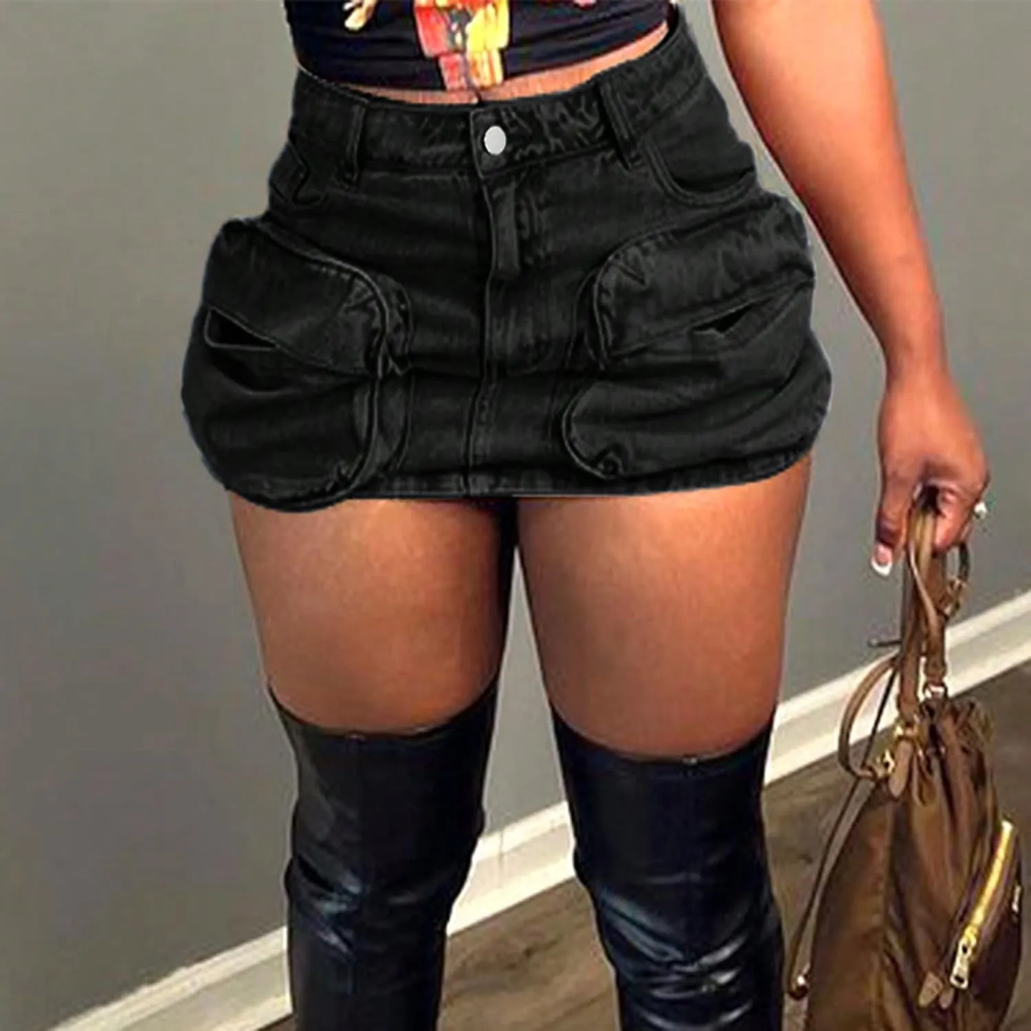 Cargo Skirts for Women Denim Casual Cute Y2K Low Waisted Jean Skort Western Vintage Cowgirl Mini Skirts with Pockets