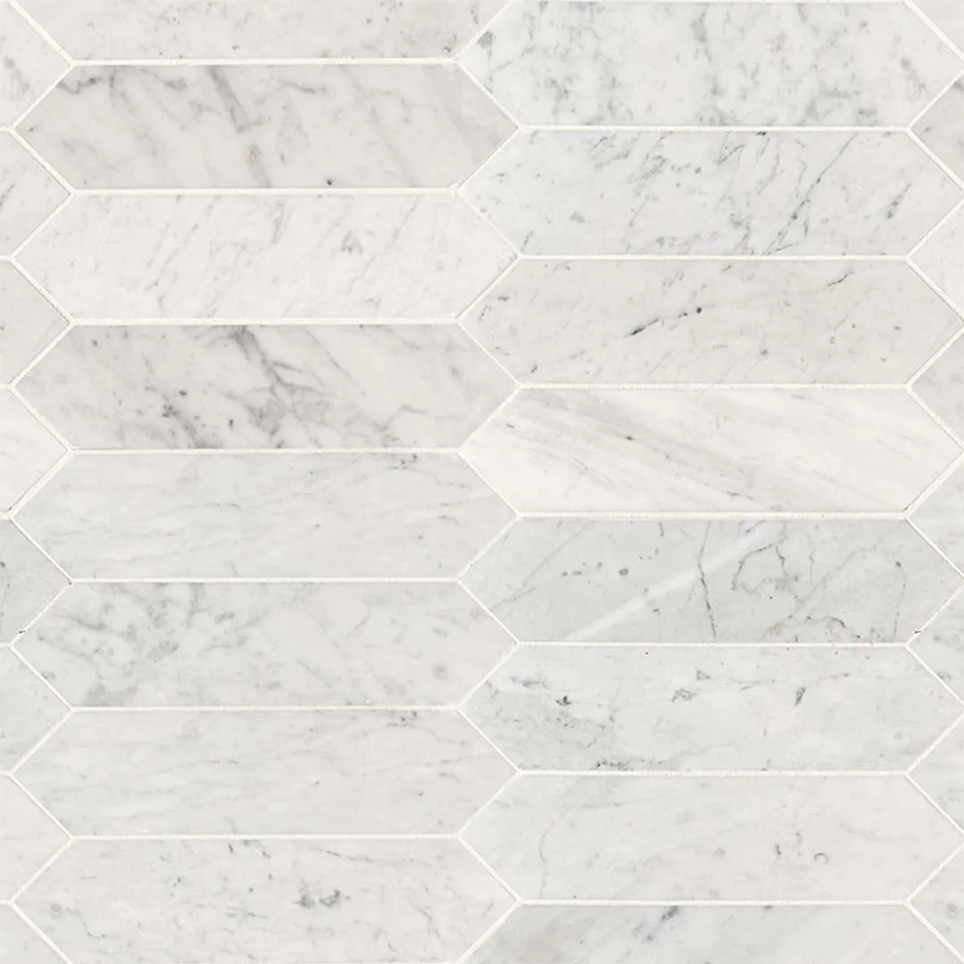 Carrara White Marble, 3" x 12" Picket - Stone Tile