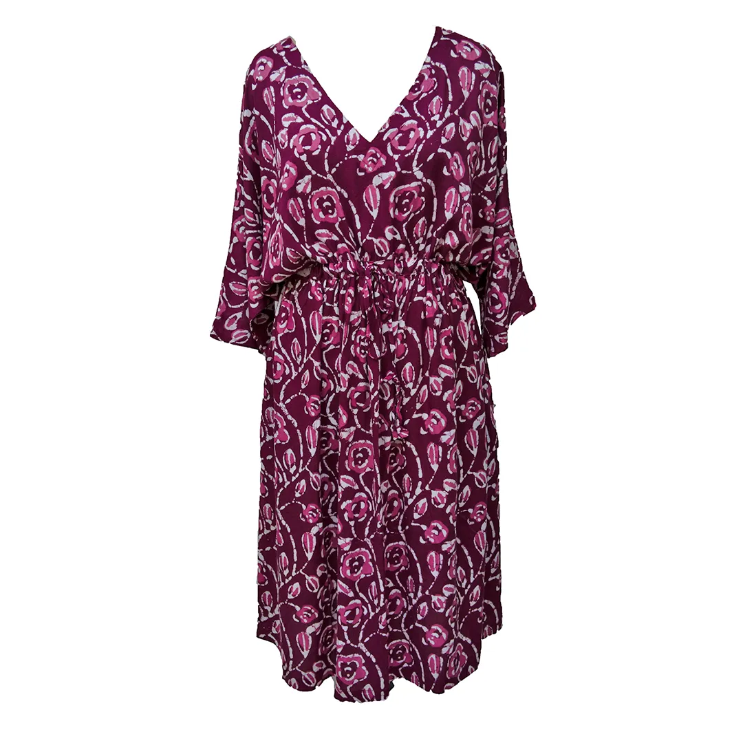 Cherry Batik Viscose Maxi Dress UK Size 18-32 M92