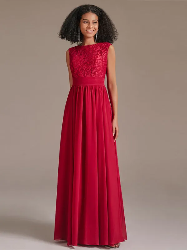 Classic Lace A Line Bridesmaid Maxi Dress