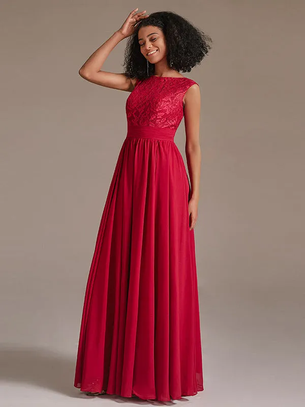 Classic Lace A Line Bridesmaid Maxi Dress