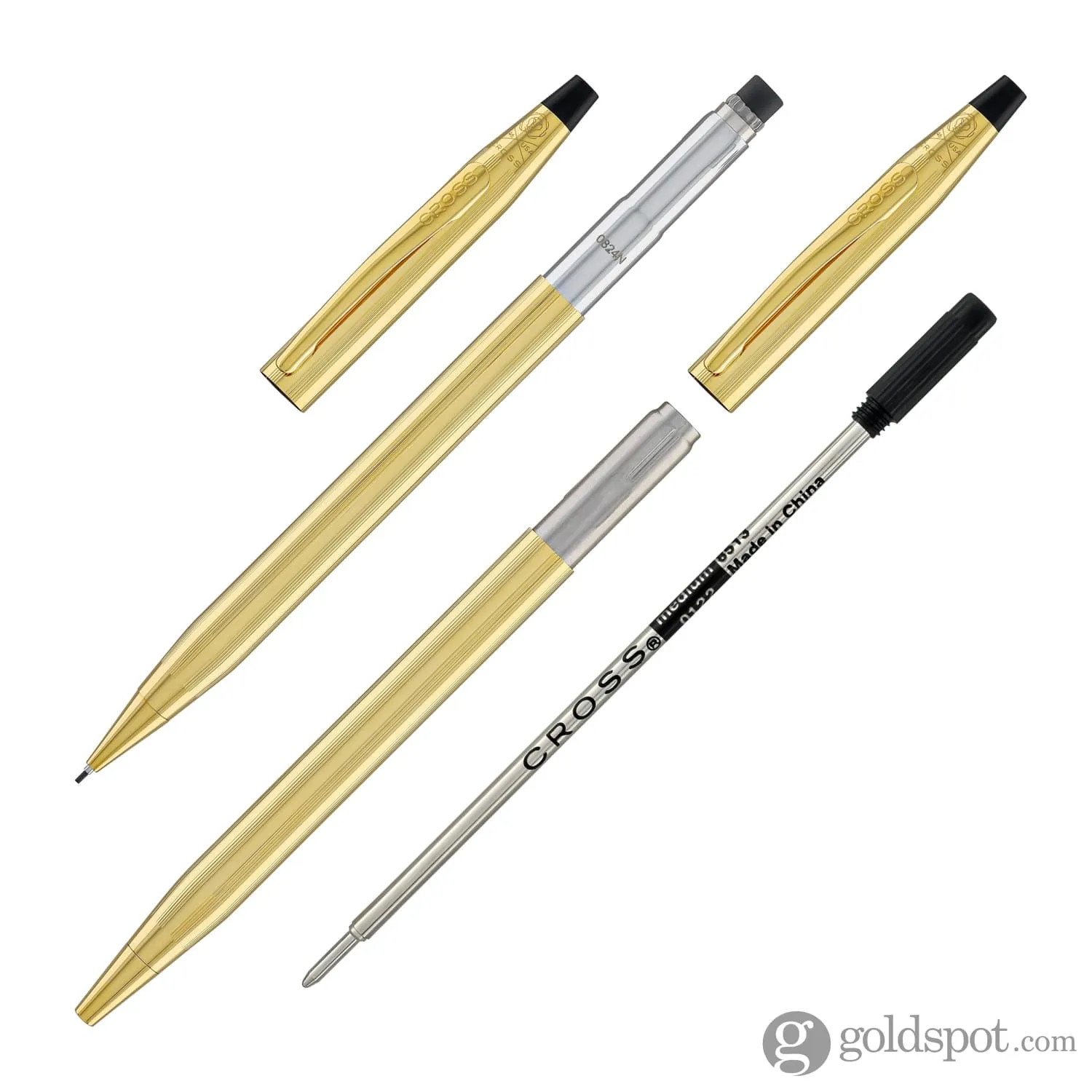 Cross Classic Century Ballpoint Pen & 0.7mm Mechanical Pencil Set in 23K Gold Plated