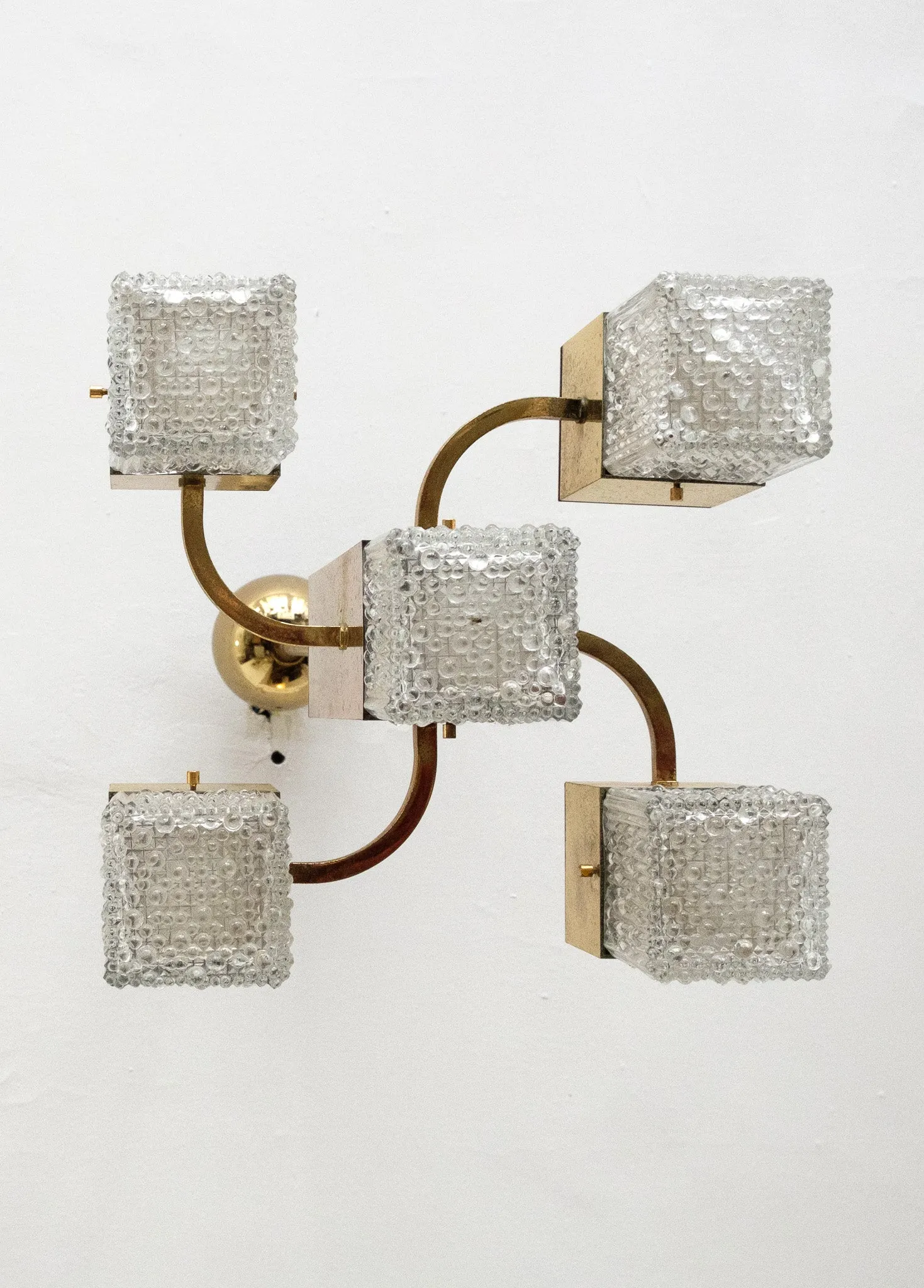 Cubic Chandelier with Murano Glass by Gaetano Sciolari, 1960