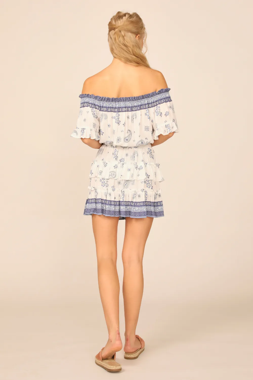 Denim Bandana Printed Ruffle Skirt