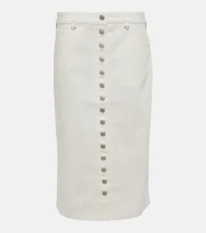 Denim midi skirt multiflex Courrèges, white