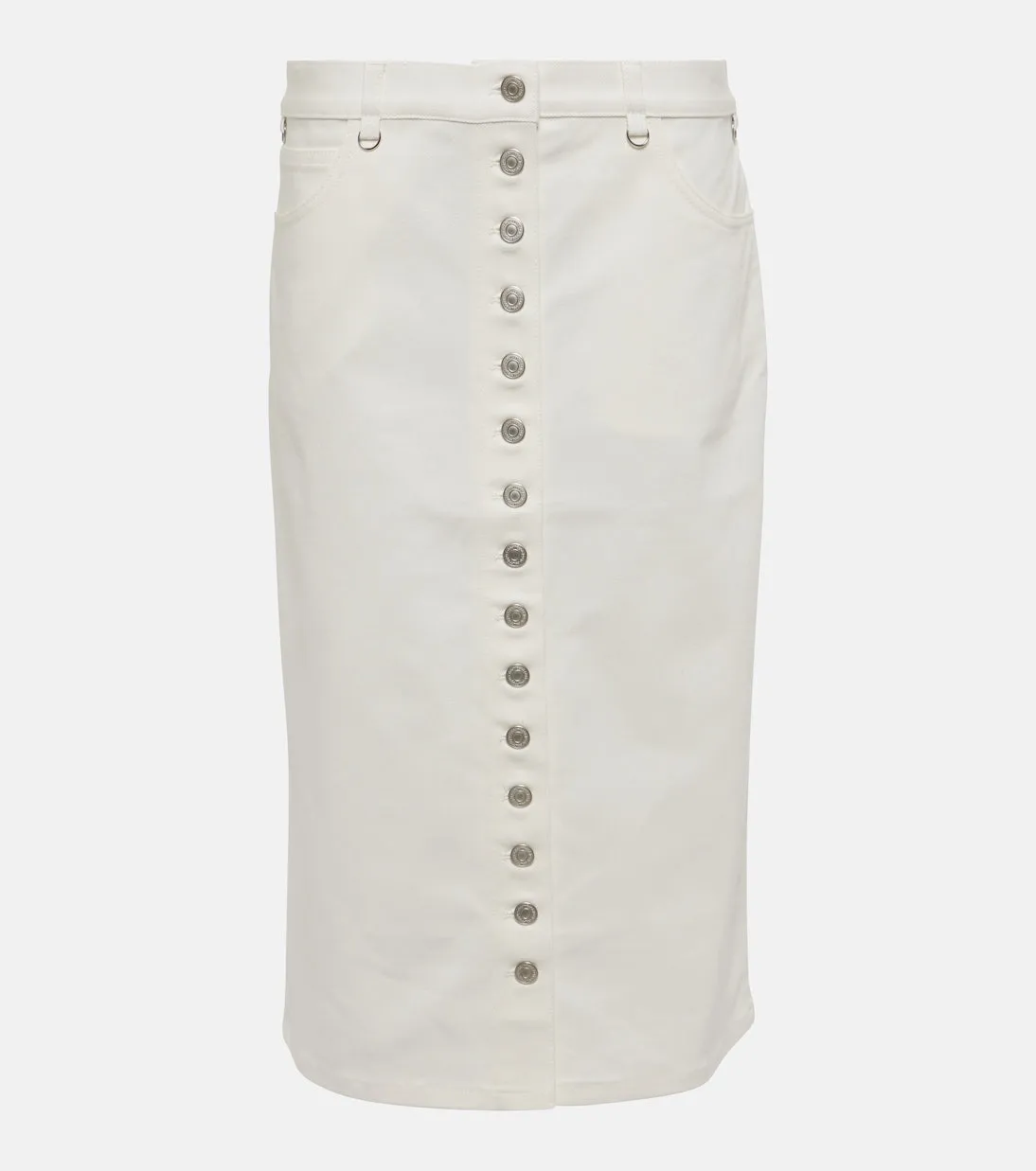 Denim midi skirt multiflex Courrèges, white