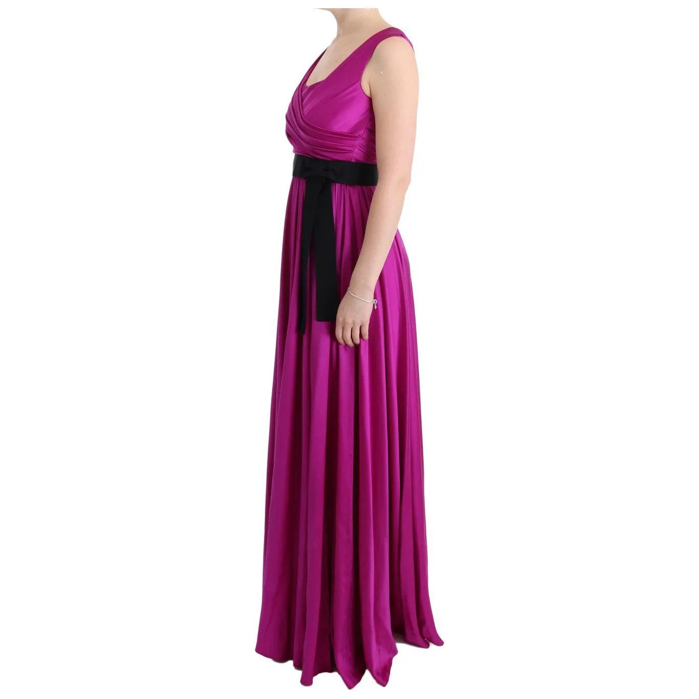 Dolce & Gabbana Elegant Pink Silk Gown Dress
