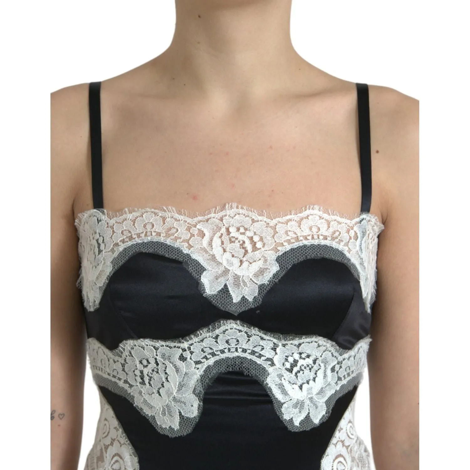 Dolce & Gabbana Elegant Silk Blend A-Line Lace Dress