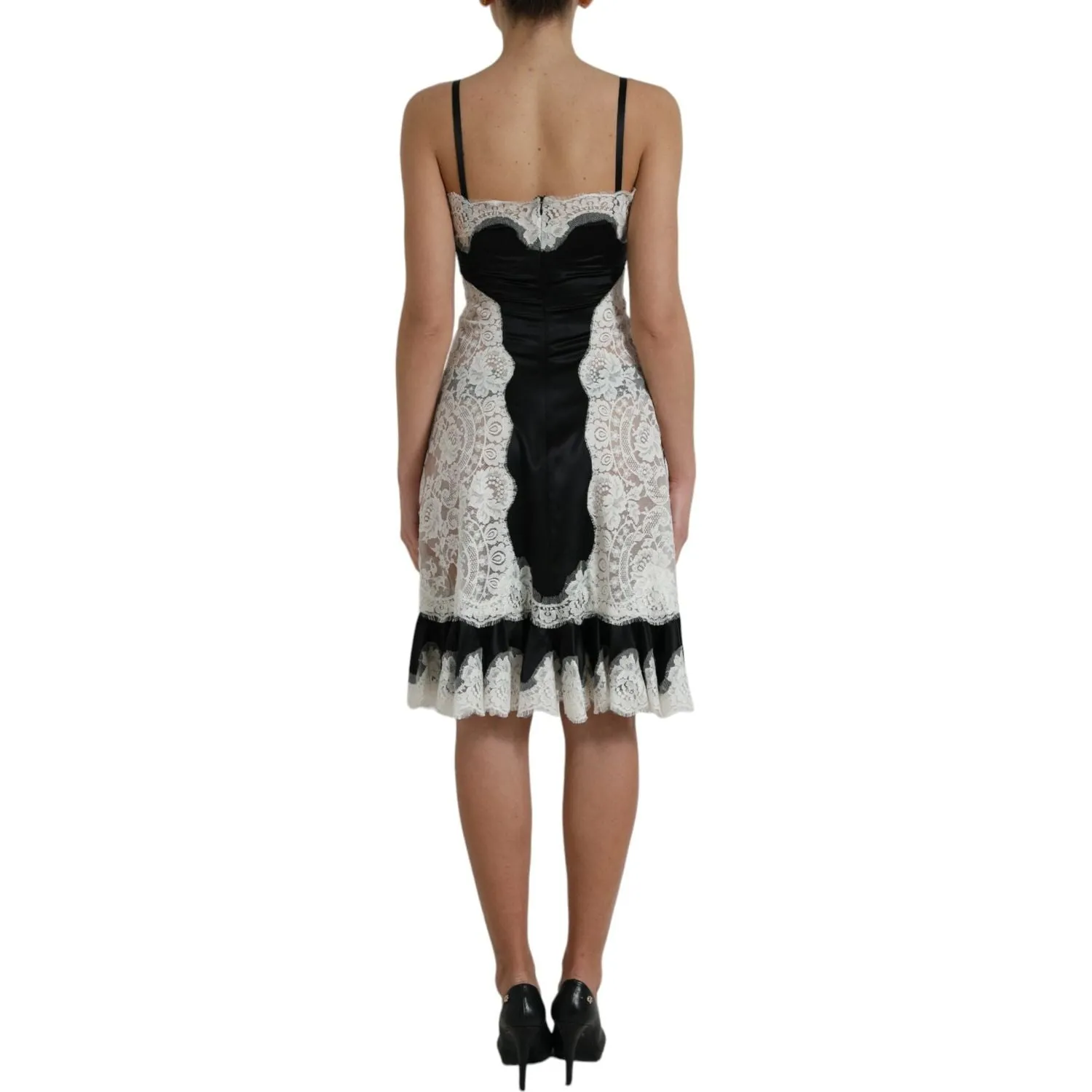 Dolce & Gabbana Elegant Silk Blend A-Line Lace Dress