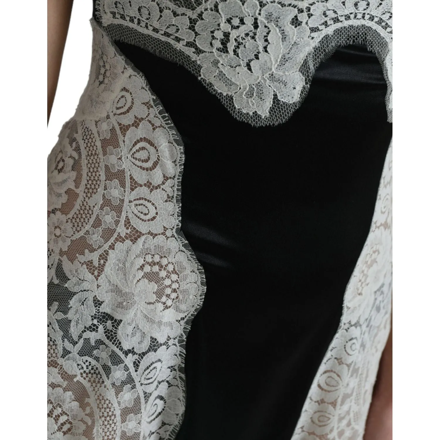 Dolce & Gabbana Elegant Silk Blend A-Line Lace Dress