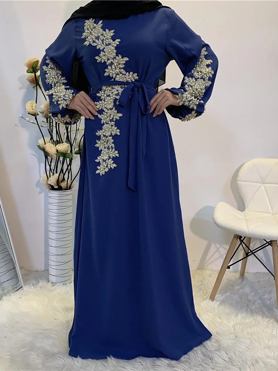 Floral Embroided Beaded Abaya