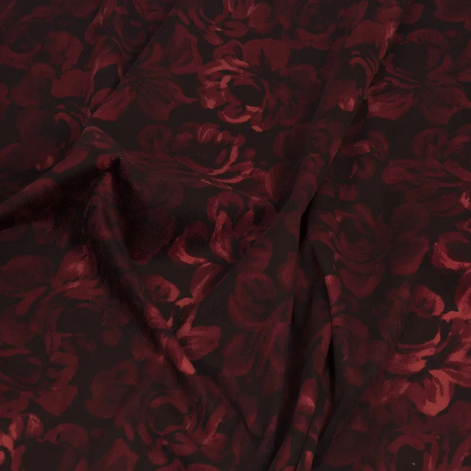 Floral Print Stretch Velvet 1565