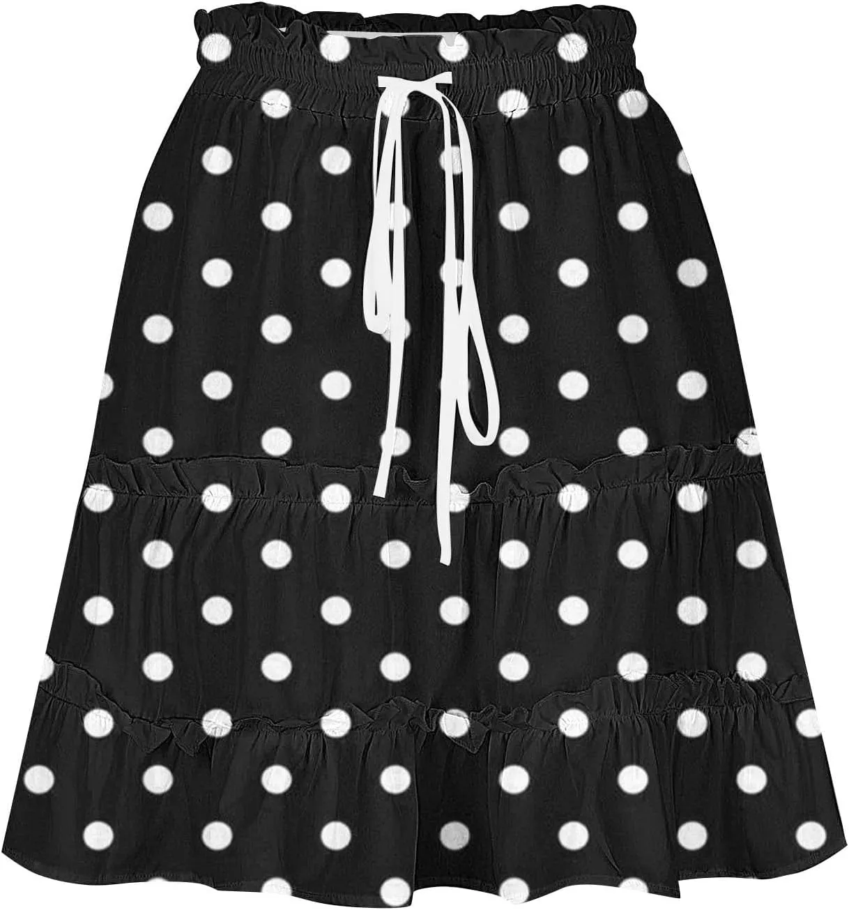 Flowy Printed Mini Skirts for Women Casual High Waisted Summer Boho Skirt Lightweight Adjustable Tie Knot Skorts