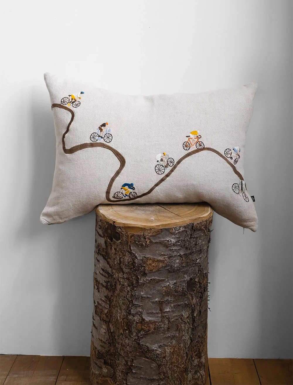 Giro Embroidered Linen Canvas Rectangular Cushion | by Fine Little Day