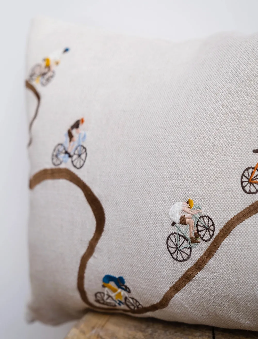 Giro Embroidered Linen Canvas Rectangular Cushion | by Fine Little Day