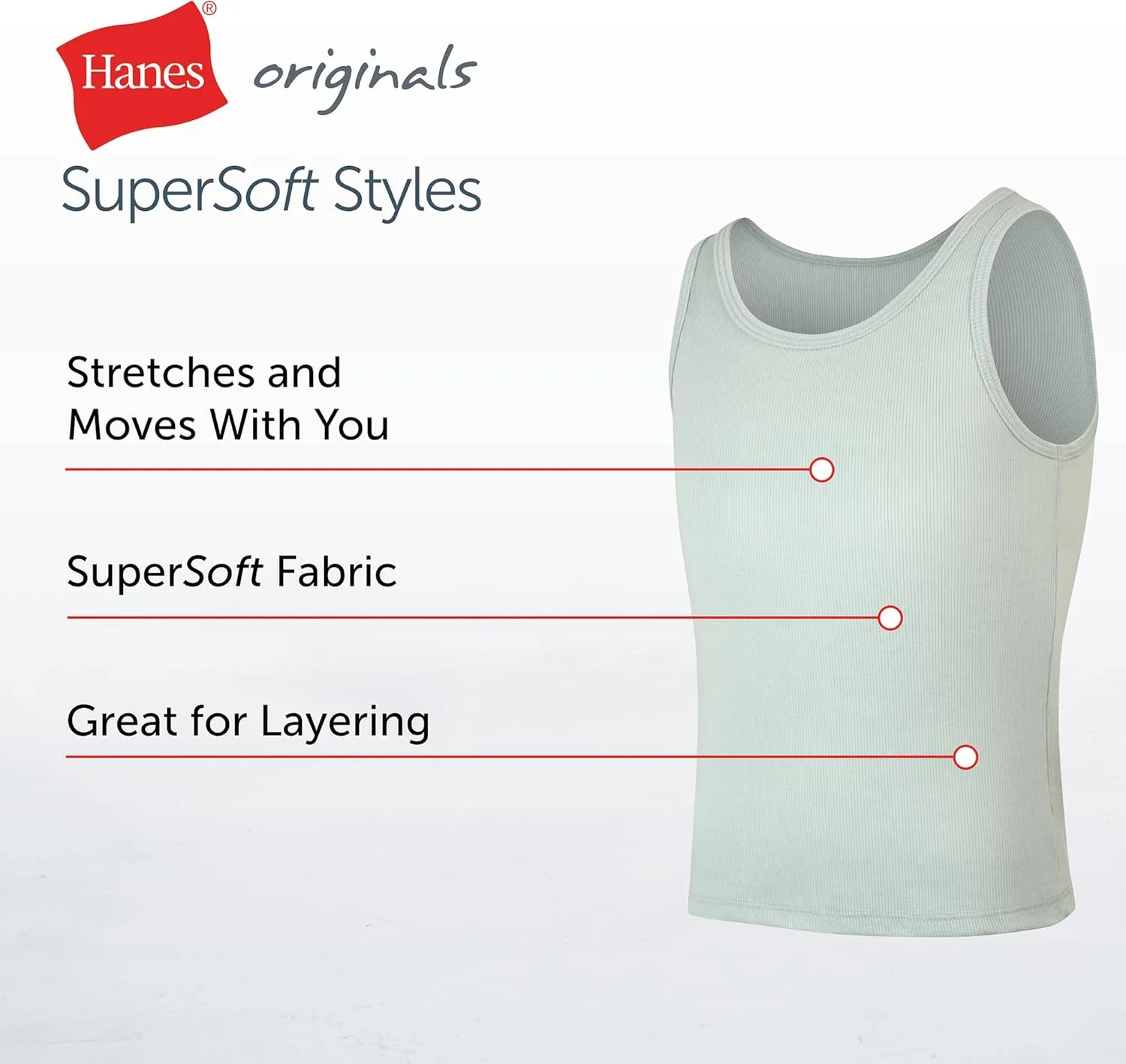 Hanes Girls' Originals Tank Pack, Supersoft Tank Top For Girls', Modal Stretch Rib Tanks, 4-Pack
