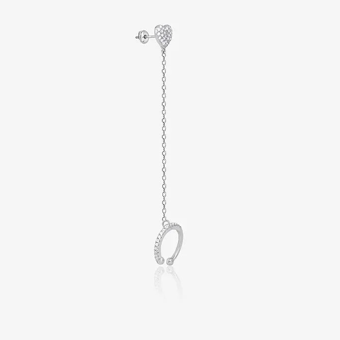 Heart Chain Cuff Earring