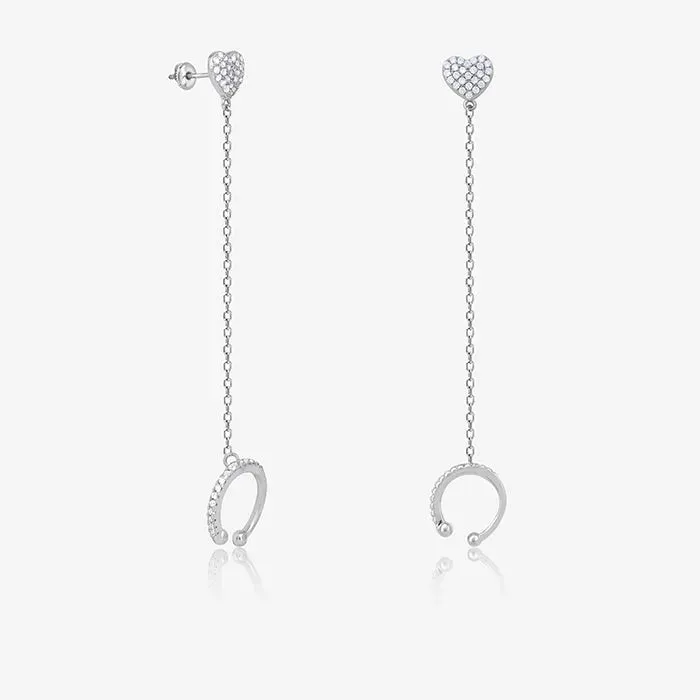 Heart Chain Cuff Earring