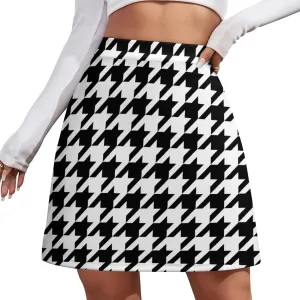 Houndstooth Short Skirt Athletic Skorts Womens Golf Skirts Pickleball Skort Breathable High Waist Workout Sport Skort