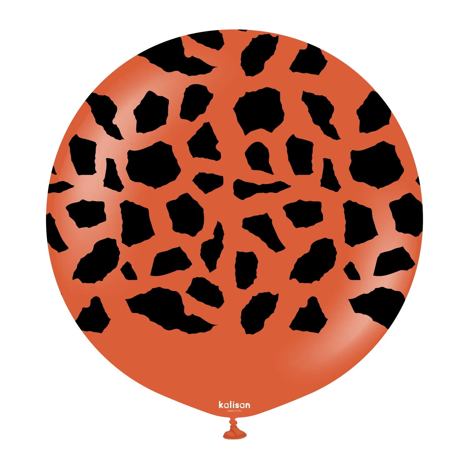 Kalisan 24" Safari Giraffe Printed Rust Orange (Black) Latex Balloon, 1 piece