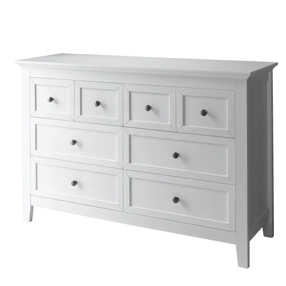 Karlstad Chest of Drawers 8 Drawer in Classic White