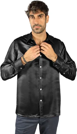 Luxury Artisan Silk Shirt for Men, Washable Pure Natural Silk 27 Mm Long Sleeves