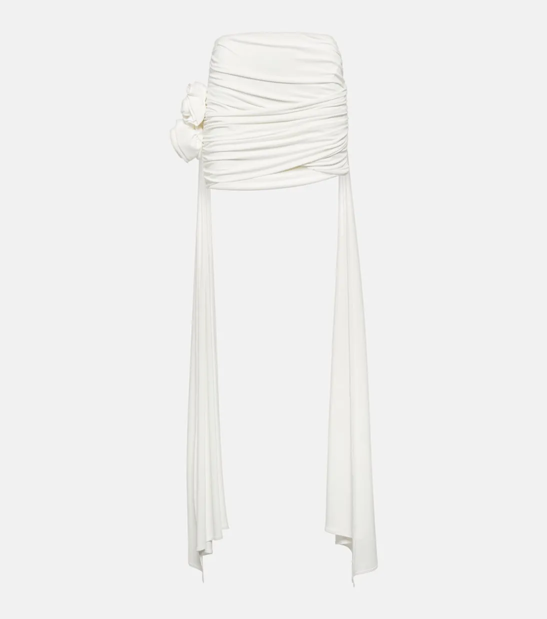 Magda Butrym miniskirt with ruffles and appliqué, white