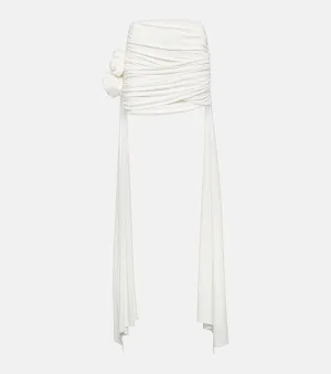 Magda Butrym miniskirt with ruffles and appliqué, white