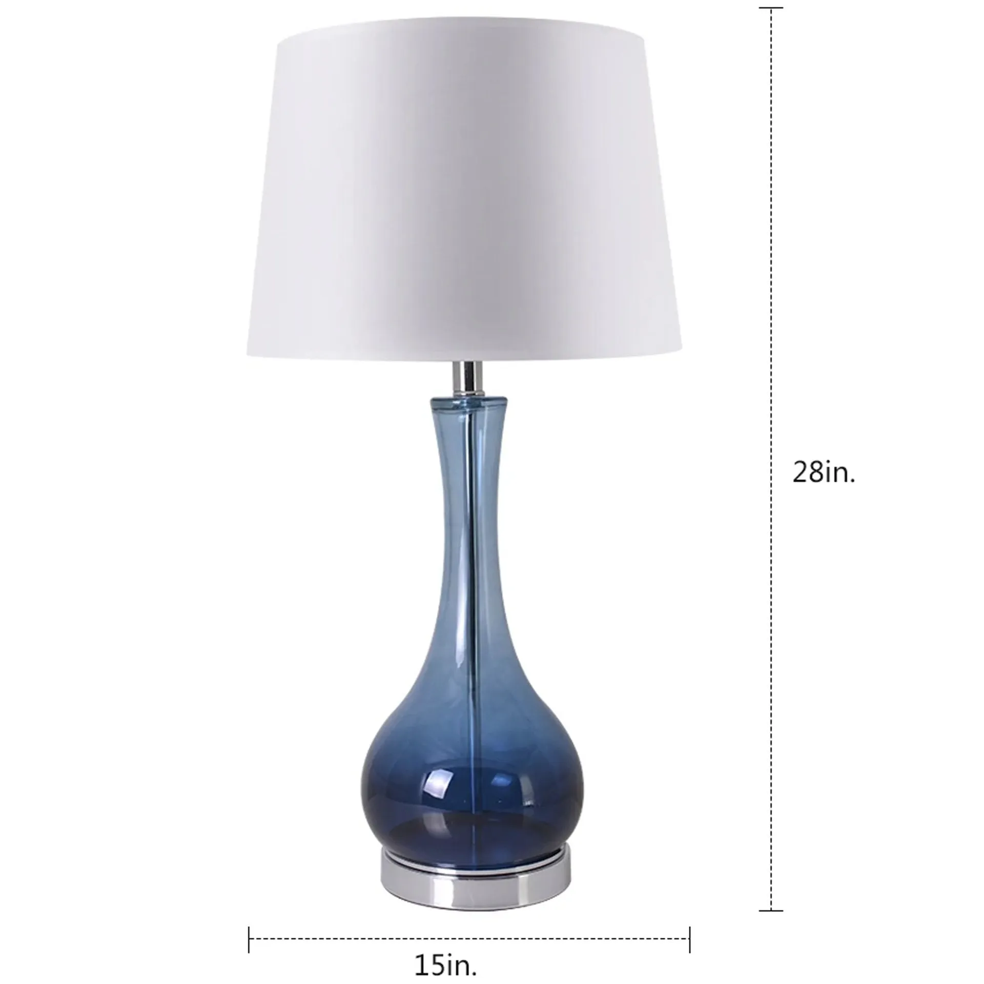 Melati Blue Ombre Glass Table Lamp 28" - Blue/White (Set of 2)