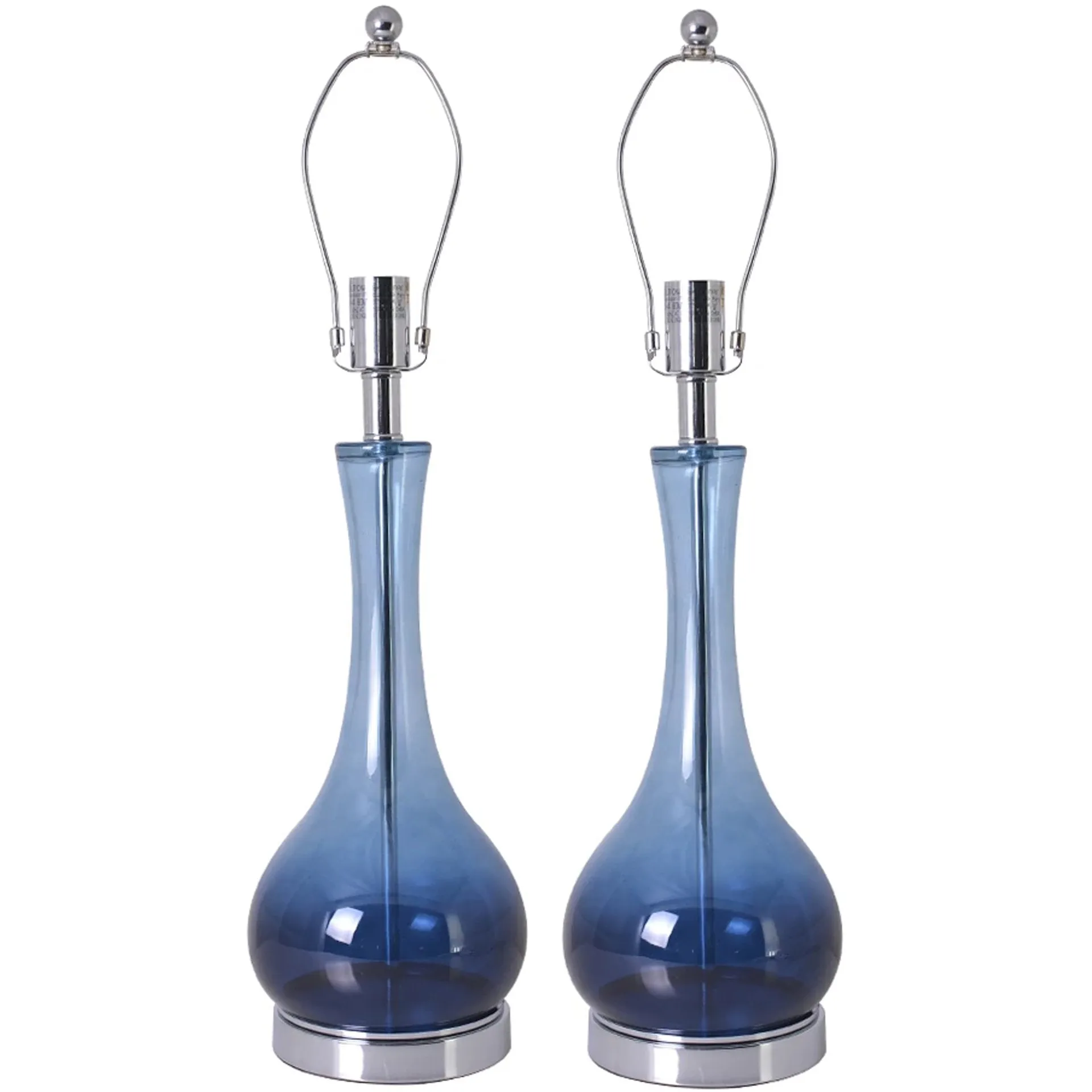 Melati Blue Ombre Glass Table Lamp 28" - Blue/White (Set of 2)