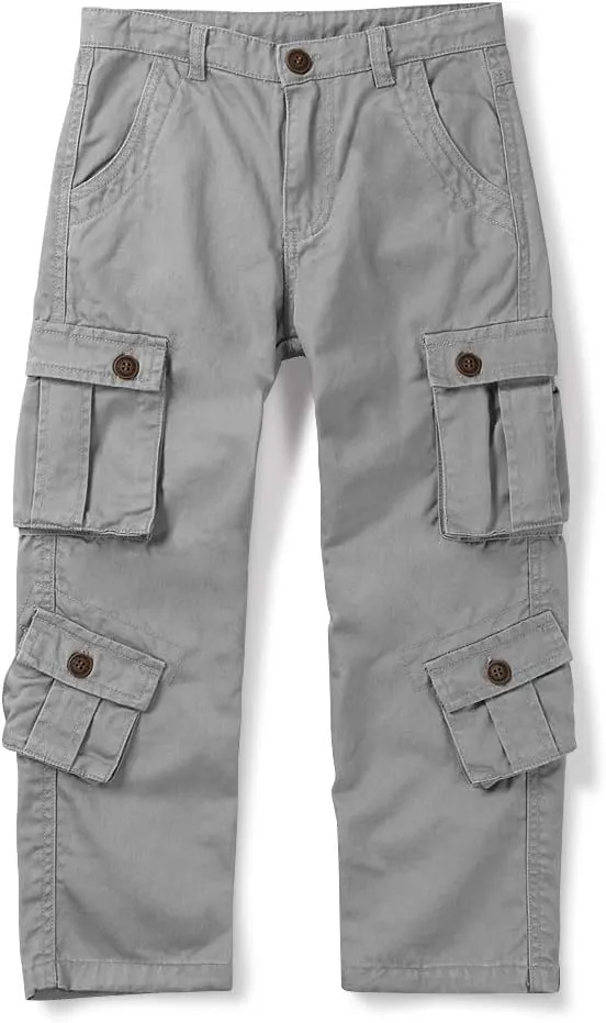 Mesinsefra Boys' Military Cargo Pants,Kids Cotton Multi Pocket Casual Outdoor Trousers