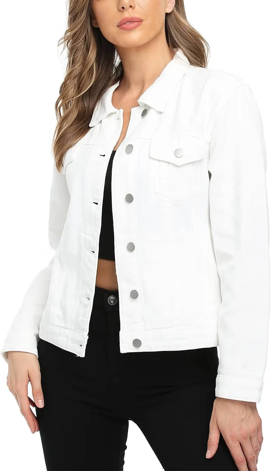 MISS MOLY Women's Denim Jackets Button Up Long Sleeve Basic Trendy Trucker Jackets
