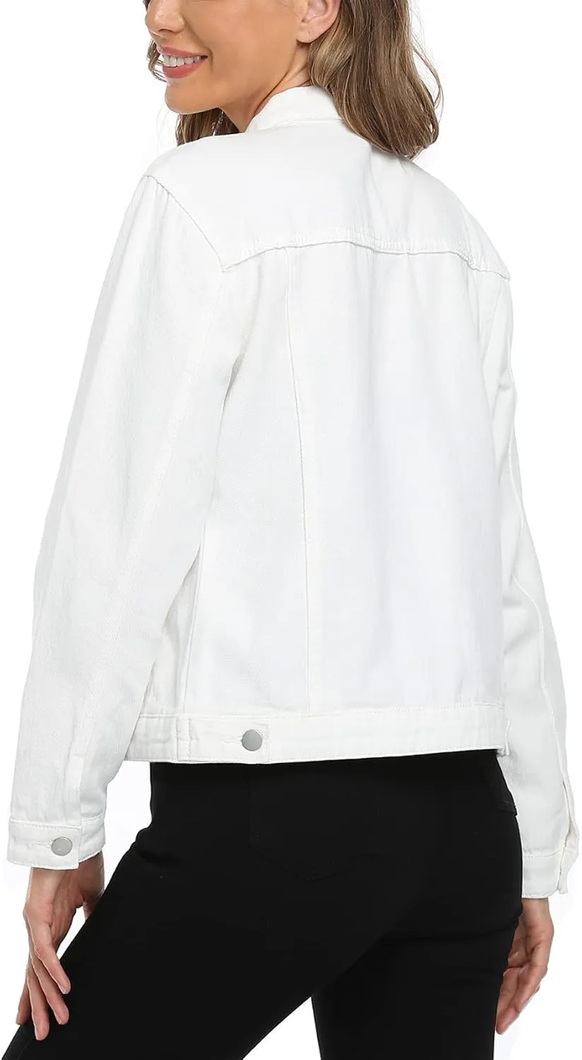 MISS MOLY Women's Denim Jackets Button Up Long Sleeve Basic Trendy Trucker Jackets